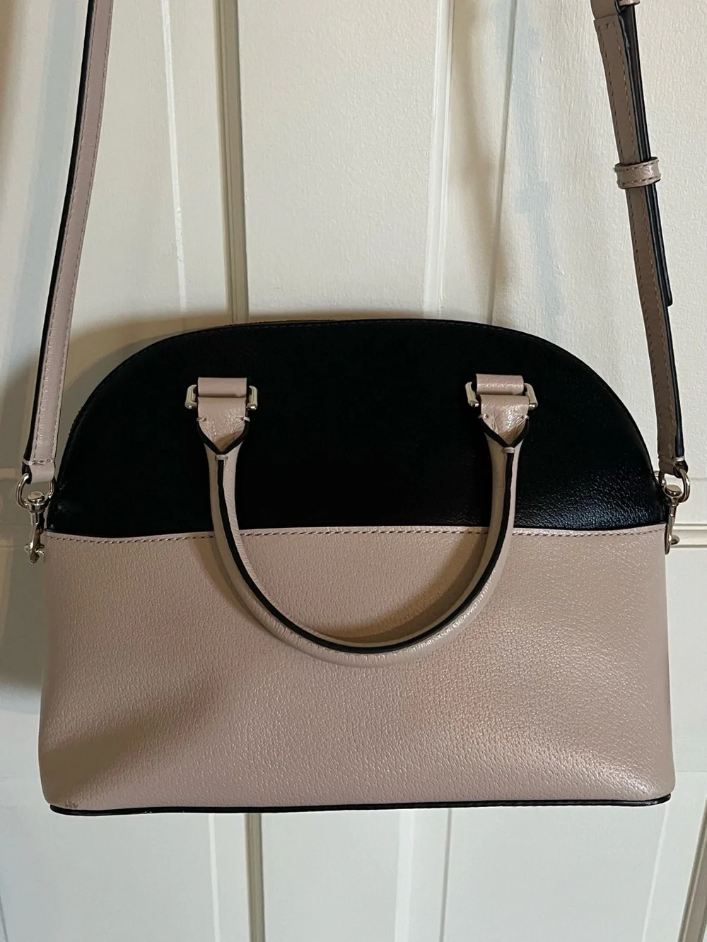 kate spade Two-Tone Black and Taupe Dome Satchel
